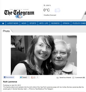 Ruth and Burnsie at Arts Awards Telegram