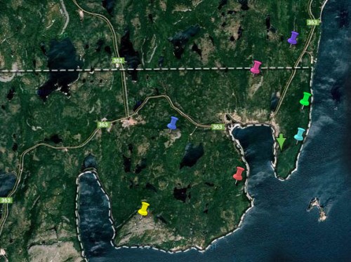 location of hills around st. jacques