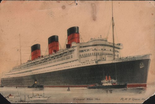 The Queen Mary on her Maiden Voyage.